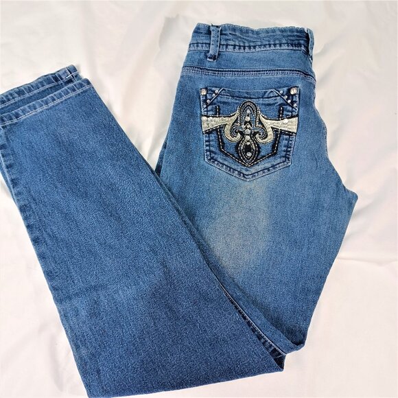 Just Jeans Mid-Rise Straight Leg Size 9 Juniors - Picture 7 of 9